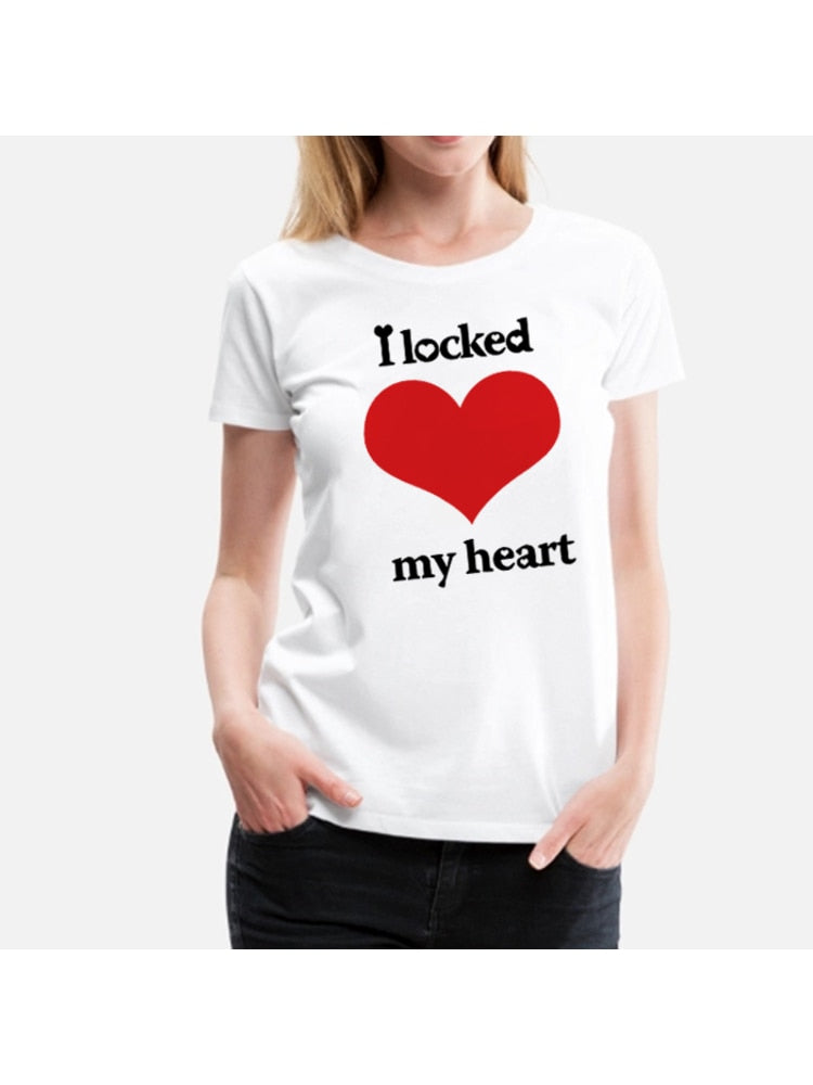 I Locked My Heart I Found The Key Lovers Couple Tshirt Summer Lovers Funny Men Women Casual Tshirt Couple Tops Matching Clothing