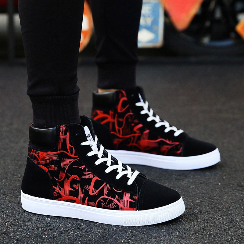 High Top Canvas Shoes for Men Fashion Platform Sneakers 2022 Autumn Winter Male Casual Vulcanized Shoes Student Tenis Masculino