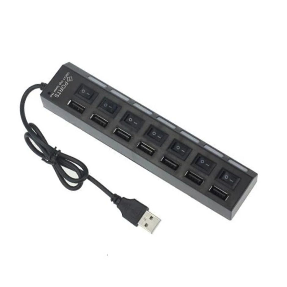 switch extension hub 7-port USB2.0 hub Computer USB extension hub one drag seven USB2.0 splitter PC Laptop Desktop