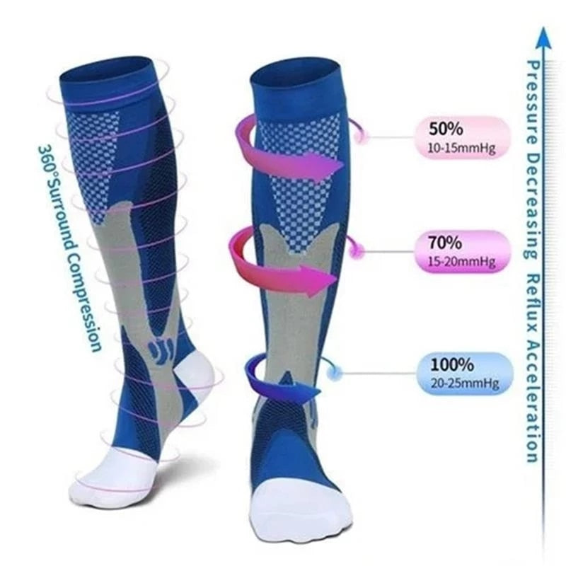 Running Sports Socks Men Women Compression Socks for Football Soccer Medical Varicose Veins Nursing Compression Cycling Socks