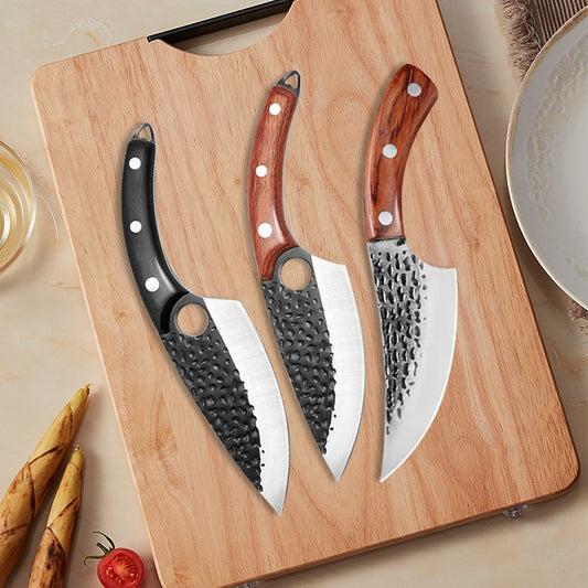 5.5&quot; Forged Boning Kitchen Knife Stainless Steel Serbian Meat Cleaver Fish Butcher Outdoor Survival Camping Hunting Chef Knife