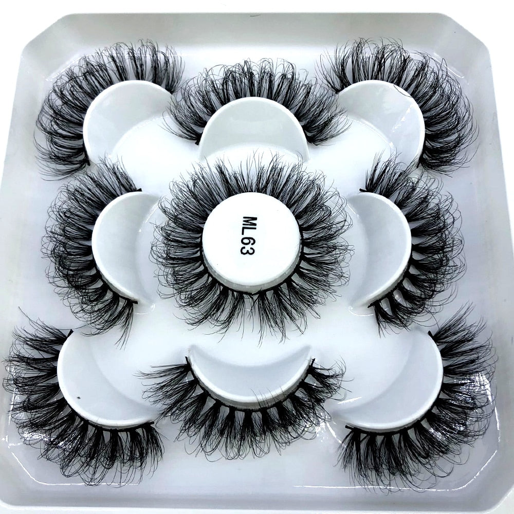 HBZGTLAD New 5 pairs 8-25mm natural 3D false eyelashes fake lashes makeup kit Mink Lashes extension mink eyelashes maquiagem