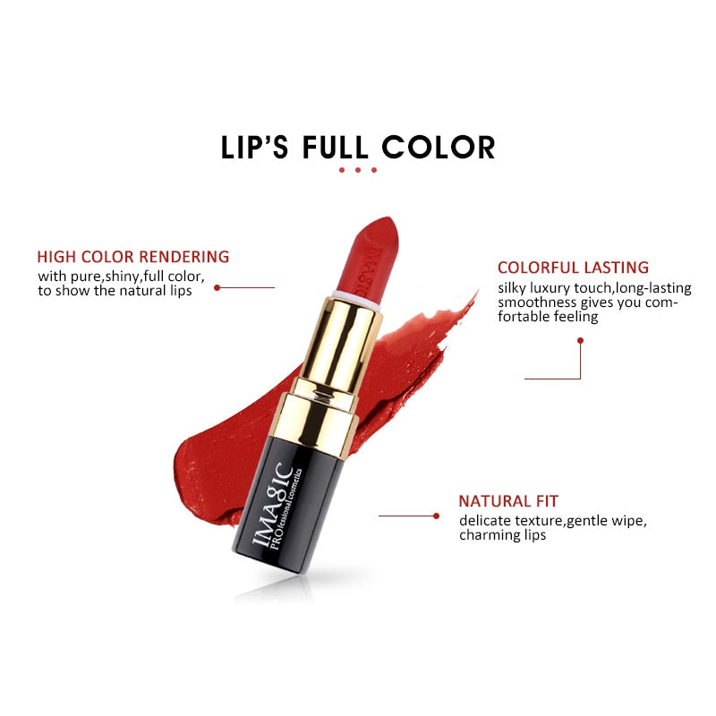 IMAGIC Lipstick Moisturizer Lips Smooth Lip Stick Long Lasting Charming Lip Lipstick Cosmetic Beauty Makeup 12 Colors