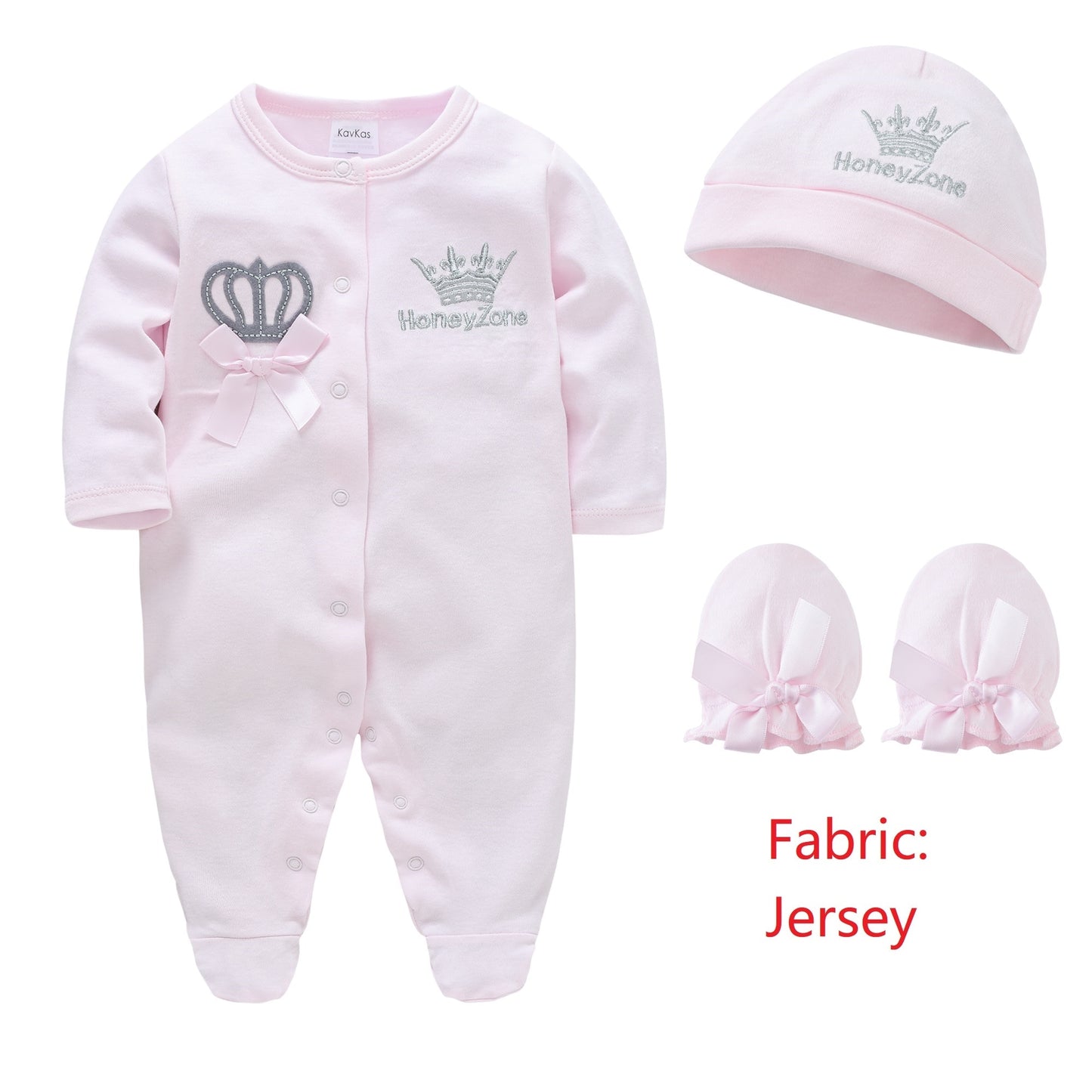 Baby Girls Boys Rompers Royal Crown Clothing Sets with Cap Gloves Infant Newborn 100% Cotton One-Pieces Footies Overall Pijamas