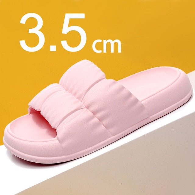 Women&#39;s Soft Sole Cloud Slippers Summer Beach Thick Platform Slipper Sandals Women Korean Eva Slippers for Home Flip Flops Woman