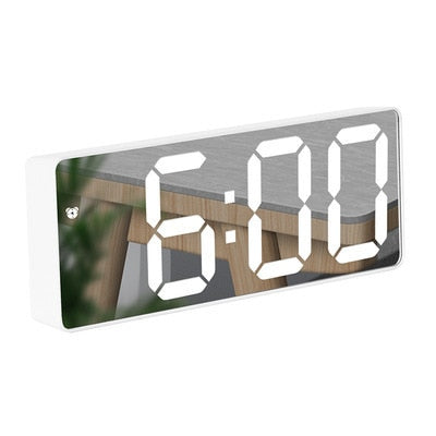 LED Mirror Table Clock Digital Alarm Snooze Display Time Desktop Electronic Table clocks Desktop clock