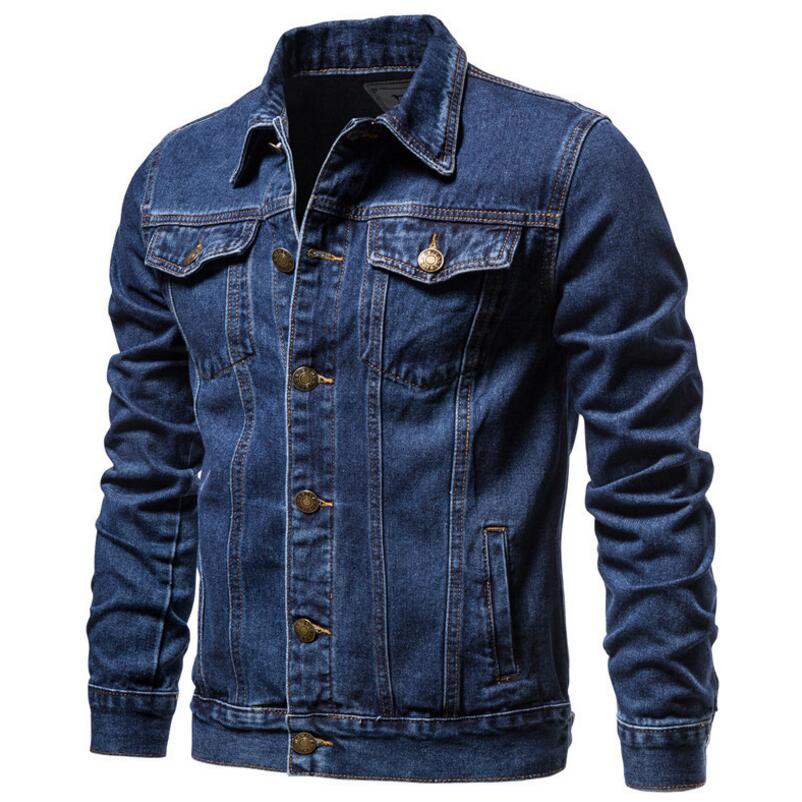 Men Light Blue Denim Jackets Slim Casual Denim Coats New Male High Quality Cotton Thicker Winter Jean Jackets Warm Coats XS-6XL