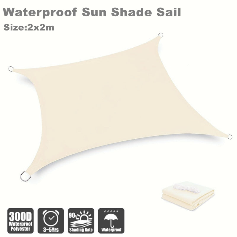 Outdoor Waterproof Sunshade Sun Shade Sail Camping Beach Tent Pool Patio Canopy Triangle Shade Sail Sun Shelter Garden Awing