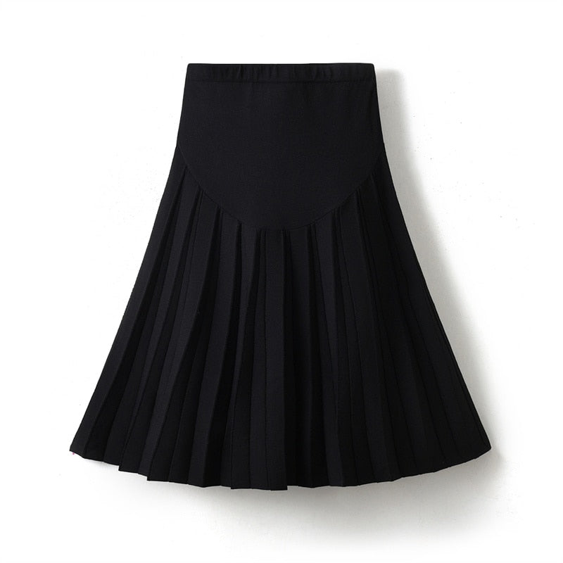 2022 Women Knitted Pleated Skirts Fashion High Waist Knit Dress Solid Color Female Classic Skirt