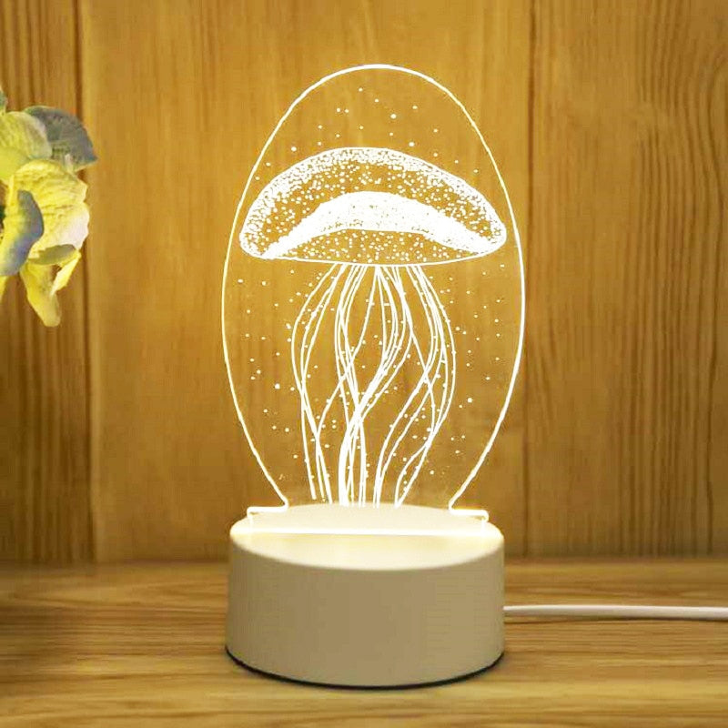 Romantic Love 3D Acrylic Led Lamp for Home Children&#39;s Night Light Table Lamp Birthday Party Decor Valentine&#39;s Day Bedside Lamp