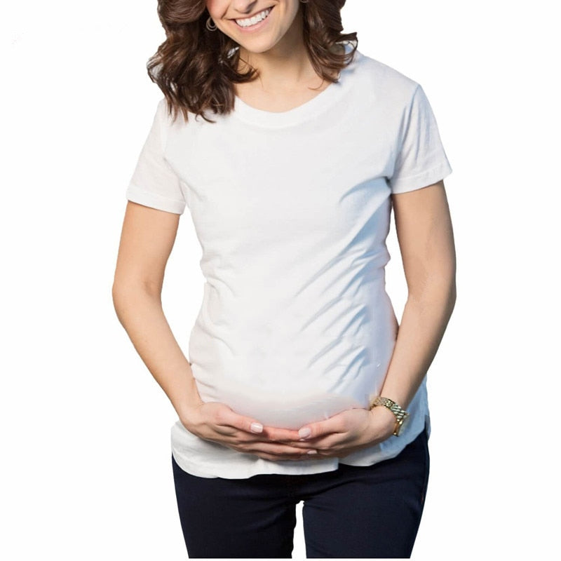 Summer Pregnancy Tshirt Size S-3XL Maternity Cute Baby Print O-Neck Short Sleeve T-Shirts Women Pregnant Clothes Funny Tops Tees