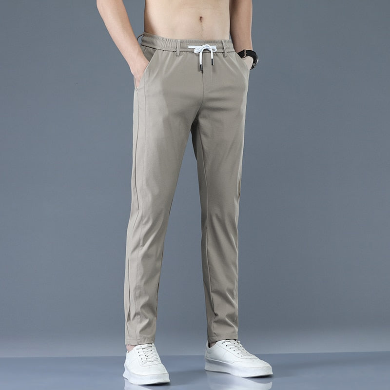 Jeywood Brand New Spring Summer Men&#39;s Casual Pants Slim Pant Straight Thin Trousers Male Fashion Stretch Khaki Jogging 28-38