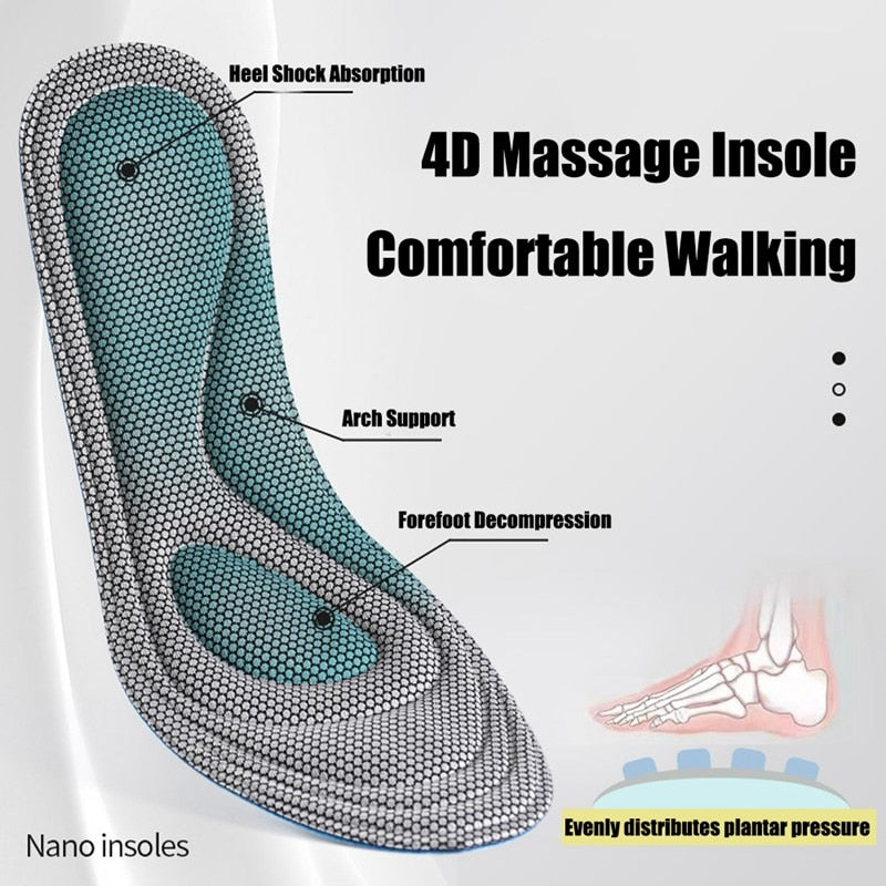 Memory Foam Insoles for Shoes Men Women Nano Antibacterial Massage Sport Insole Feet Orthopedic Shoe Sole Running Accessories