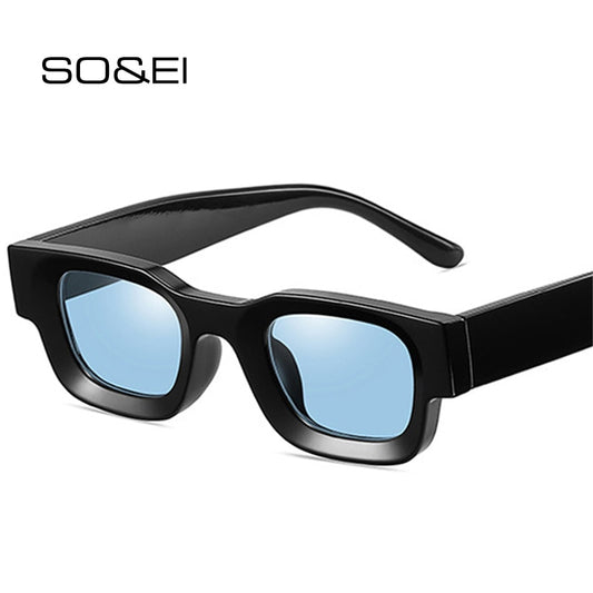 SO&amp;EI Ins Popular Fashion Small Square Polarized Sunglasses Women Retro Punk Shades UV400 Men Trending Sun Glasses