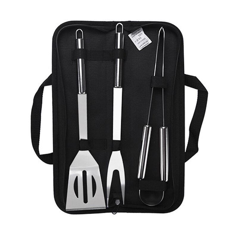 Barbecue Set Stainless Steel Barbecue Kit BBQ Grill Tool Set with Bag Outdoor Camping Cooking Grilling Tools Set BBQ Accessories