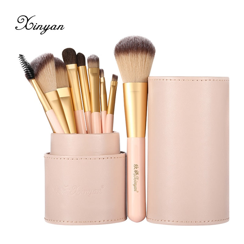 XINYAN Makeup Brushes Set with Bucket Pink Blush Eyeshadow Concealer Cosmetics Makeup Powder Foundation Beauty кисти для макияжа