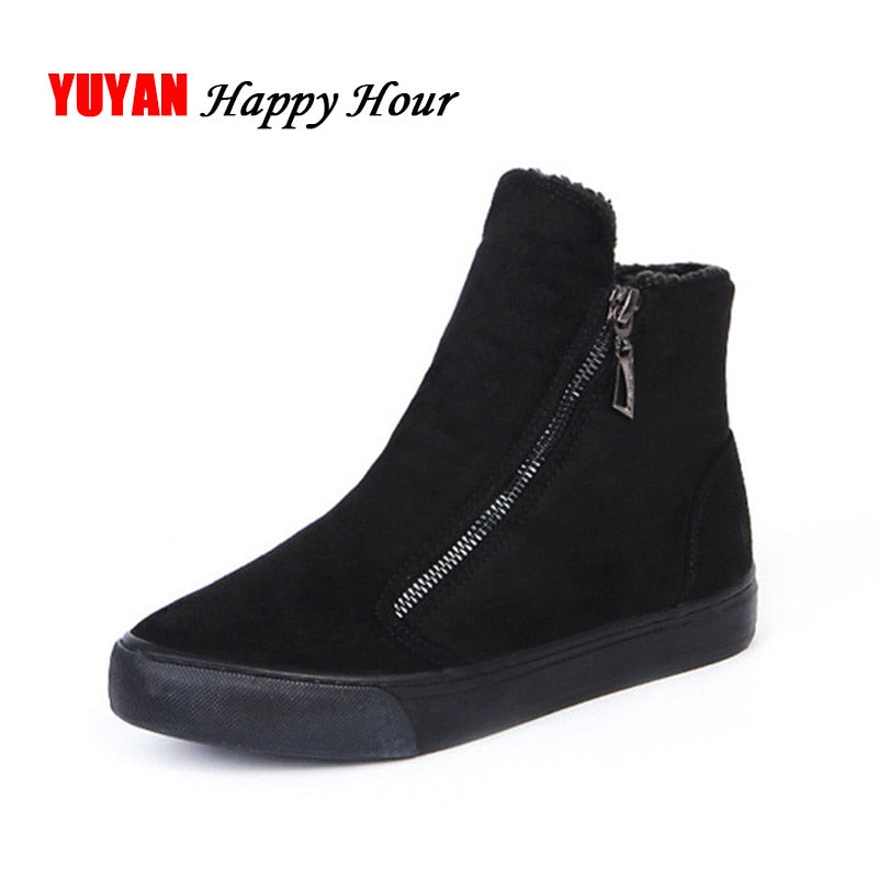 2022 Winter Snow Boots Women Winter Shoes Zip Warm Plush for Cold Winter Fashion Women&#39;s Boots Sweet Ladies Brand Ankle Botas