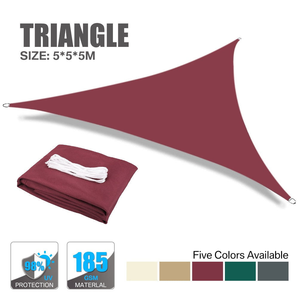 5x5x5M Wine red Sun Shade Sail Canopy for 98%UV Block For Outdoor Facility&Activities Patio Garden Awning Toldos Para Exterior