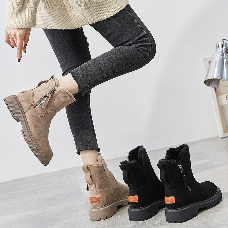 Snow Boots Women Winter 2023 New Plus Velvet Woman Shoes Warm Boots Thick Cotton Shoes Furry Black Women Boots Botas De Mujer