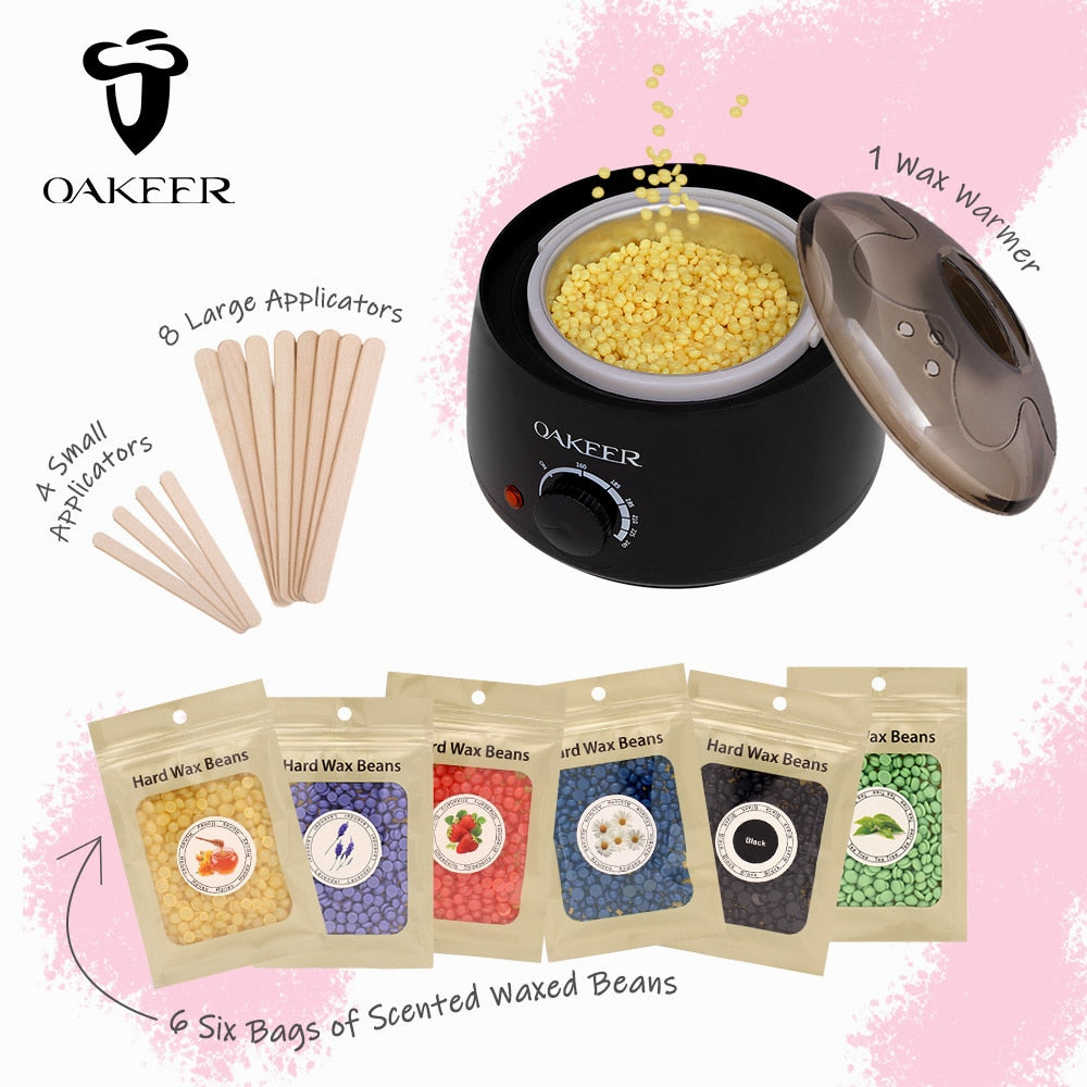 Wax Warmer Heater Depilation Hair Removal Waxing Dipping Pot Depilatory Wax Melt Kit Machine Epilator for Facial Bikini Hand Leg