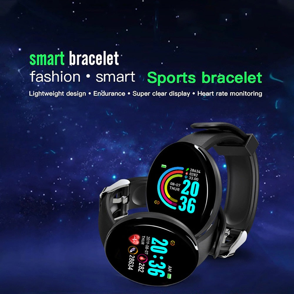 D18 Smart Bracelet Color round Screen Heart Rate Blood Pressure Sleep Monitoring Pedometer Sports Fitness Smart Watch