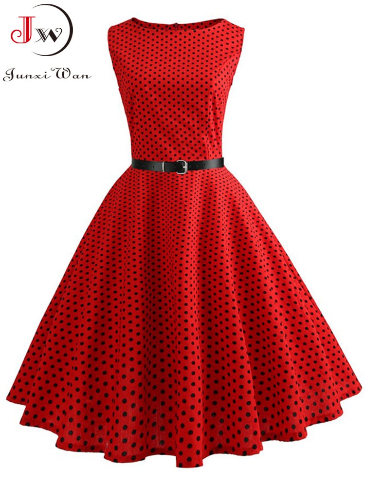 Summer Womens Dresses 2022 Casual Floral Retro Vintage 50s 60s Robe Rockabilly Swing Pinup Vestidos Valentines Day Party Dress