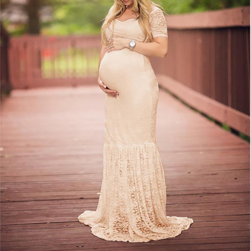 Pregnancy Dress For Pregnant Women Maternity Photography Pregnancy Dress Lace Dresses For Photo Shoot Sexy Clothes Short  Sleeve