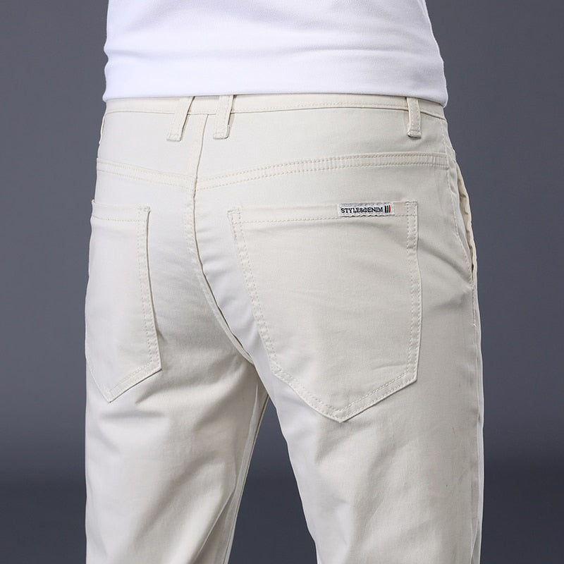 7 Colors Men&#39;s Classic Solid Color Summer Thin Casual Pants Business Fashion Stretch Cotton Slim Brand Trousers Male