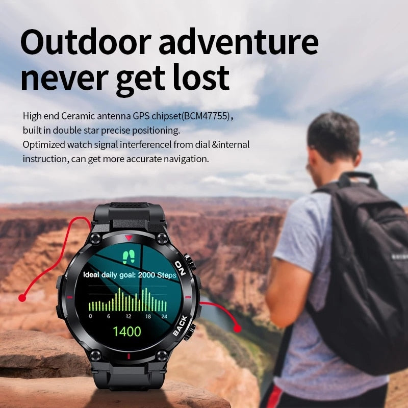 2023 New Watch Men GPS Outdoor military Smart Watch Men Waterproof Watches Sport Fitness Smartwatch Men For xiaomi realme huawei