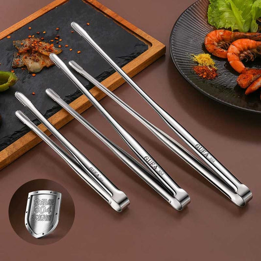 New Stainless Steel Grill Tongs Cooking Utensils For BBQ Baking Silver Kitchen Accessories Camping Supplies Free Shipping Item