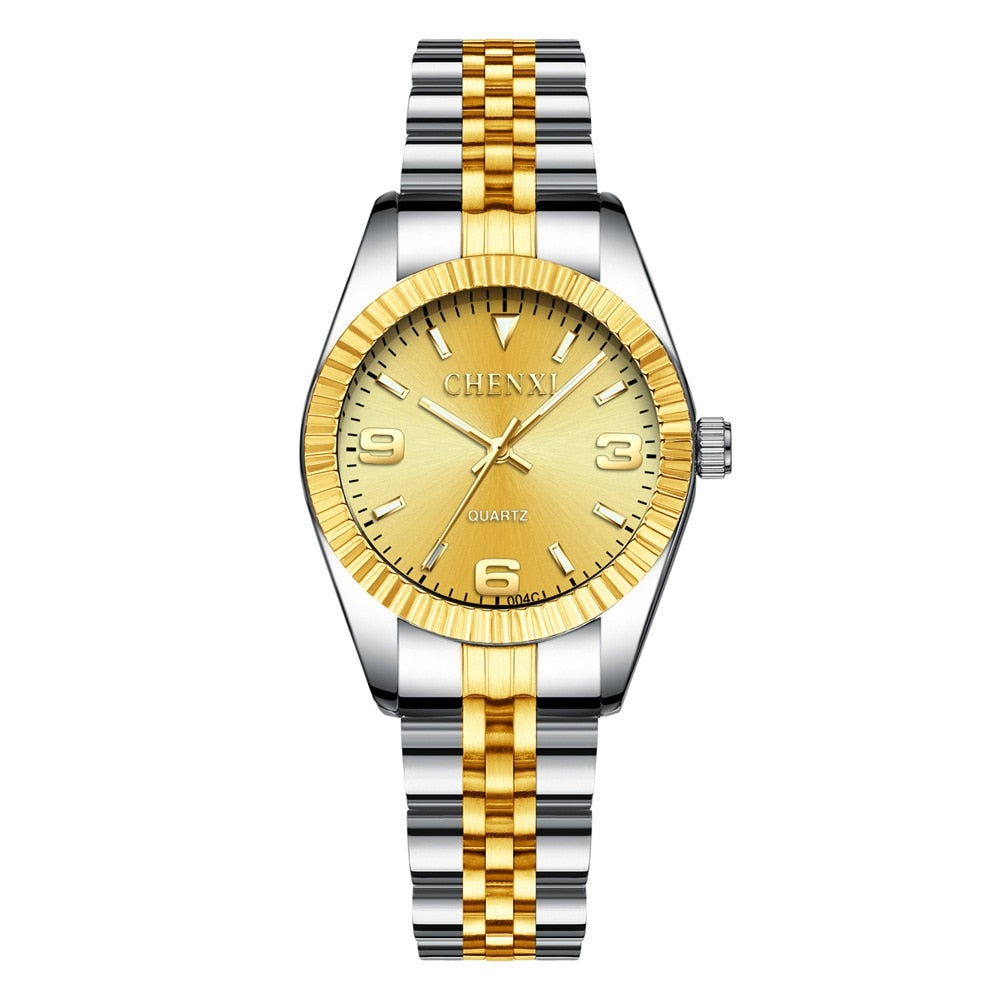 CHENXI Women Golden &amp; Silver Classic Quartz Watch Female Elegant Clock Luxury Gift Watches Ladies Waterproof Wristwatch