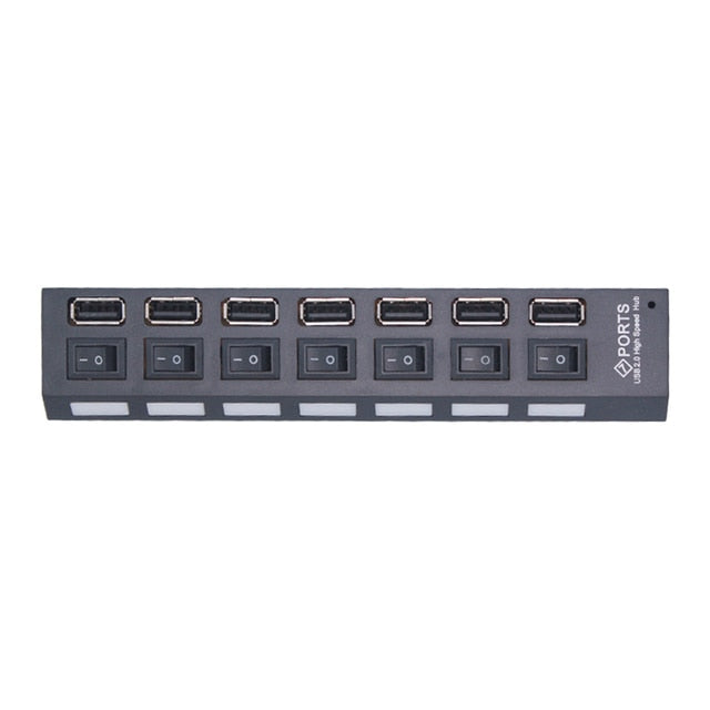 switch extension hub 7-port USB2.0 hub Computer USB extension hub one drag seven USB2.0 splitter PC Laptop Desktop