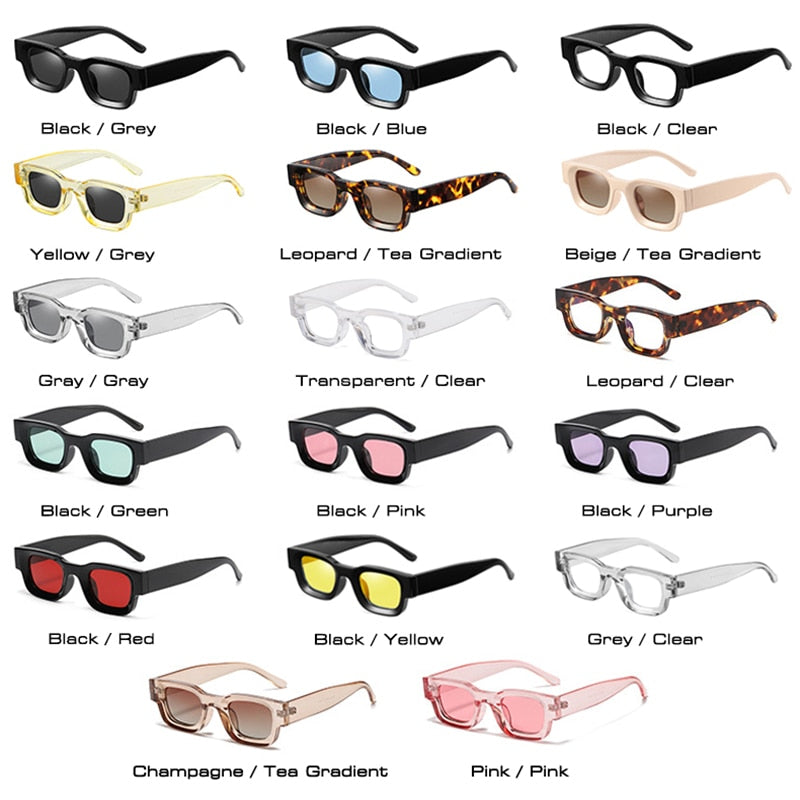 SO&amp;EI Ins Popular Fashion Small Square Polarized Sunglasses Women Retro Punk Shades UV400 Men Trending Sun Glasses