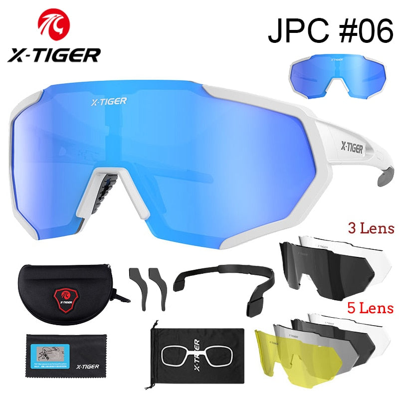 X-TIGER Polarized Lens Cycling Glasses Road Bike Cycling Eyewear Photochromic Sunglasses Sports MTB Mountain Bicycle Goggles