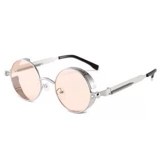 Classic Gothic Steampunk Sunglasses Luxury Brand Designer High Quality Men  Retro Round Metal Frame Sunglasses UV400