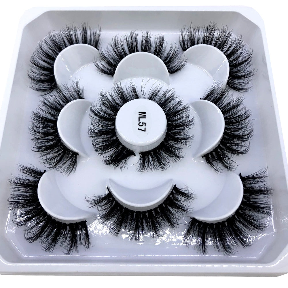 HBZGTLAD New 5 pairs 8-25mm natural 3D false eyelashes fake lashes makeup kit Mink Lashes extension mink eyelashes maquiagem