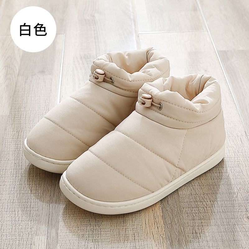 Winter Soft Women Men Boots Down Warm Plush Ankle Snow Female Thick Boots Shoes Couple Toddler Indoor Home Fur Footwear