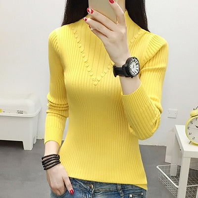 Turtleneck Sweater Women Pull Femme Nouveaute 2022 New Knitted Female Sweater Fall Pullover Winter Clothes Womens Jumpers Mujer