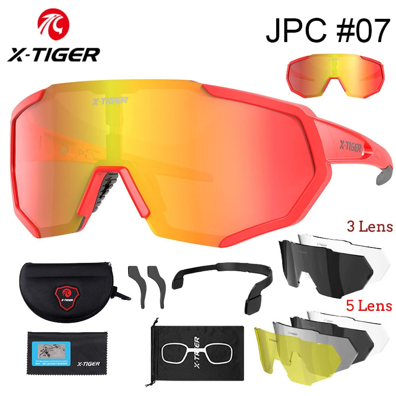 X-TIGER Polarized Lens Cycling Glasses Road Bike Cycling Eyewear Photochromic Sunglasses Sports MTB Mountain Bicycle Goggles