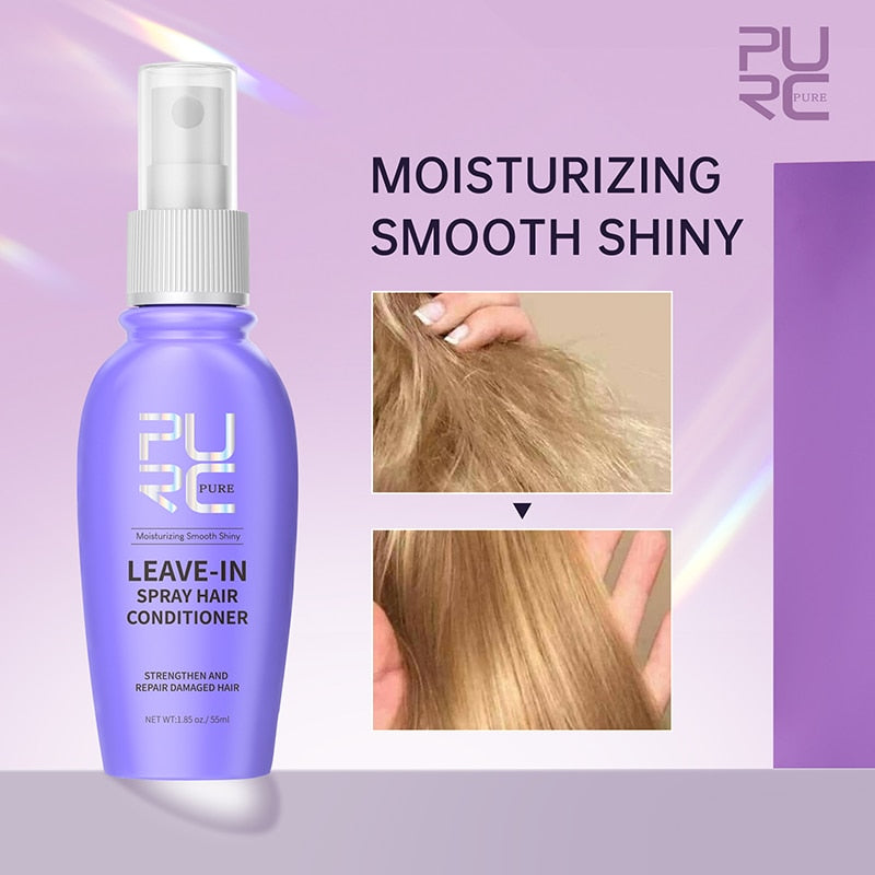 PURC Coconut Oil Leave-In Spray Conditioner Hair Treatment Oil Straightening Shiny Smooth Repair Damaged Frizz Hair Care 50ml