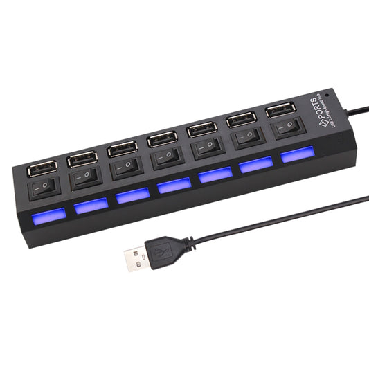 switch extension hub 7-port USB2.0 hub Computer USB extension hub one drag seven USB2.0 splitter PC Laptop Desktop