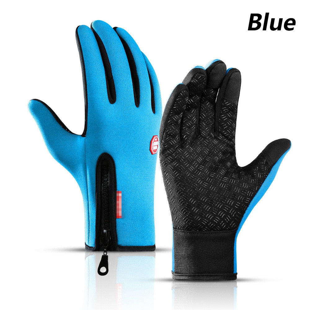 Hot Sale Winter Gloves For Men Touchscreen Windproof Cycling Cold Glove Warm Non-Slip Outdoor Driving Zipper Womens Sport Gloves