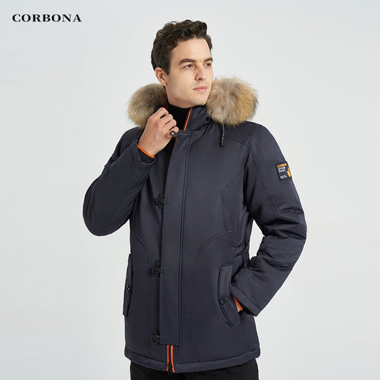 CORBONA N3B Type Winter Parka Men&#39;s Coat Long Oversize Real Fur Hood Military Army Male Jackets Padded Fleece Brand Cloths 2022