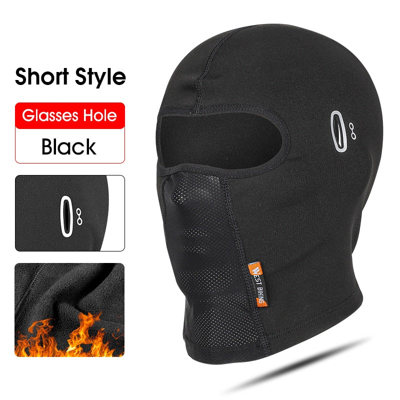 WEST BIKING Cycling Cap Winter Warm Running Scarf Balaclava Velvet Bike Full Face Cover Headwear Climbing Fishing Skating Hat