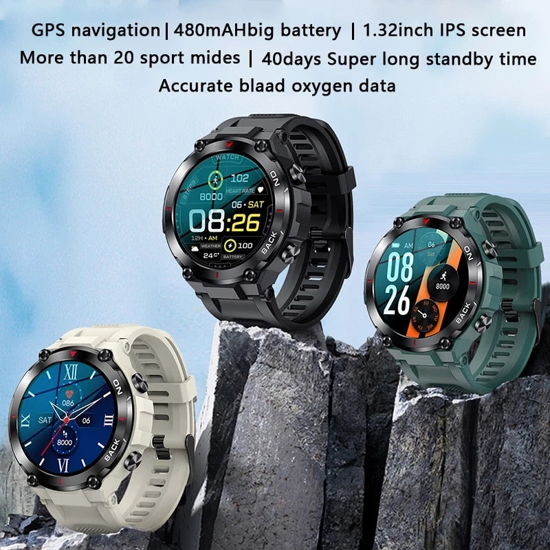 2023 New Watch Men GPS Outdoor military Smart Watch Men Waterproof Watches Sport Fitness Smartwatch Men For xiaomi realme huawei