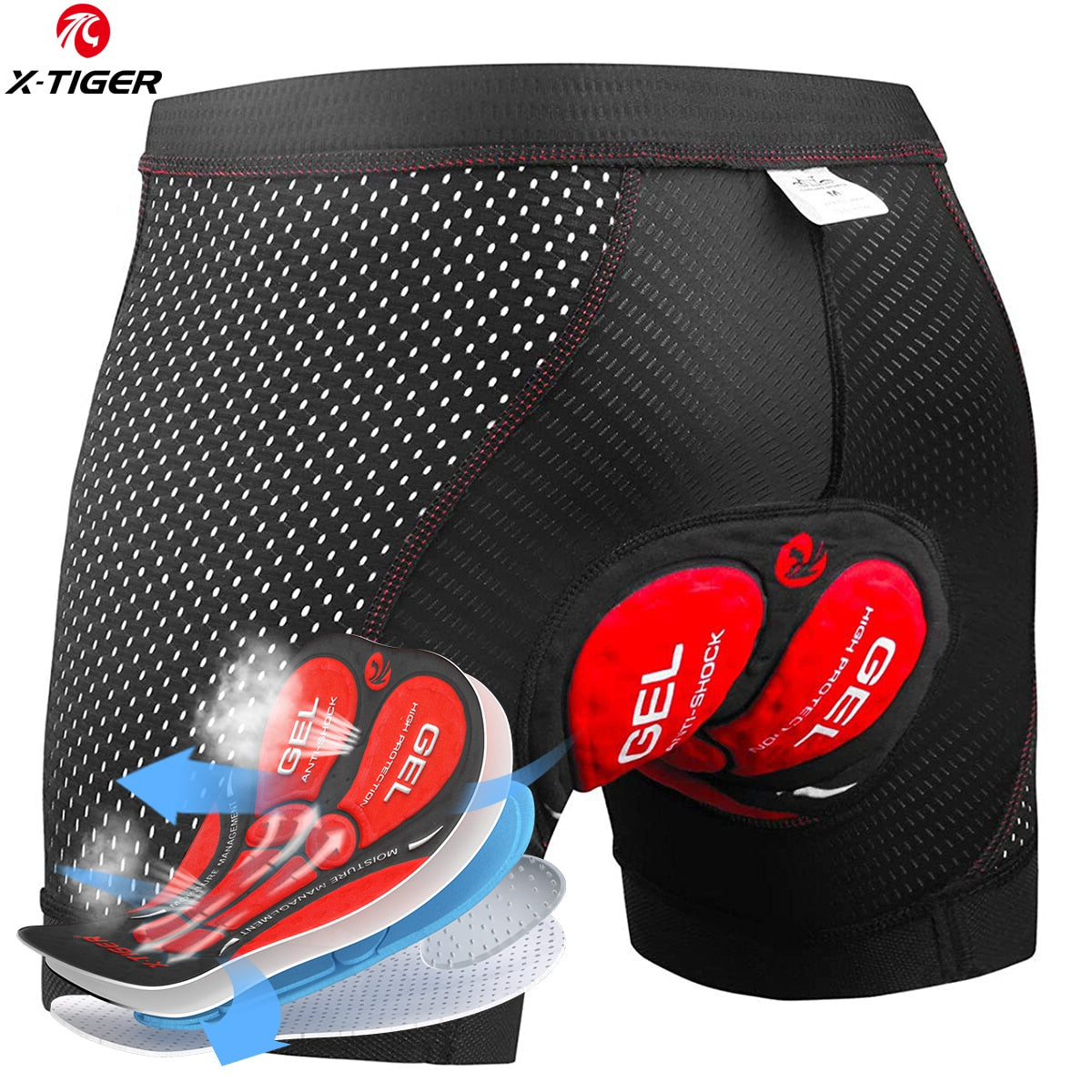 X-TIGER Men&#39;s Cycling Shorts Breathable Mesh Cycling Underwear Gel Pad Shockproof MTB Bike Shorts dropshipping Bicycle Underwear