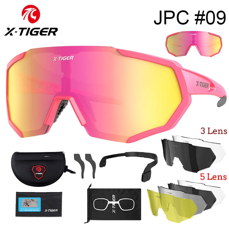 X-TIGER Polarized Lens Cycling Glasses Road Bike Cycling Eyewear Photochromic Sunglasses Sports MTB Mountain Bicycle Goggles