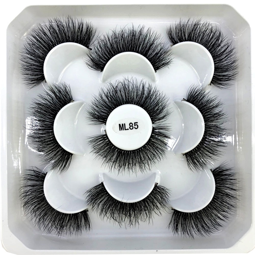 HBZGTLAD New 5 pairs 8-25mm natural 3D false eyelashes fake lashes makeup kit Mink Lashes extension mink eyelashes maquiagem