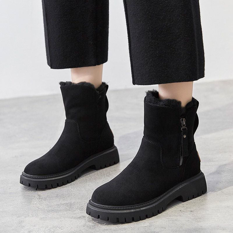 Snow Boots Women Winter 2023 New Plus Velvet Woman Shoes Warm Boots Thick Cotton Shoes Furry Black Women Boots Botas De Mujer