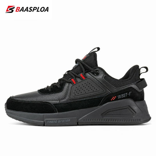 Baasploa 2022 New Men Leather Sneaker Waterproof Walking Shoes  Fashion Casual Shoes Non-Slip Wear-Resistant Male Sport  Shoe